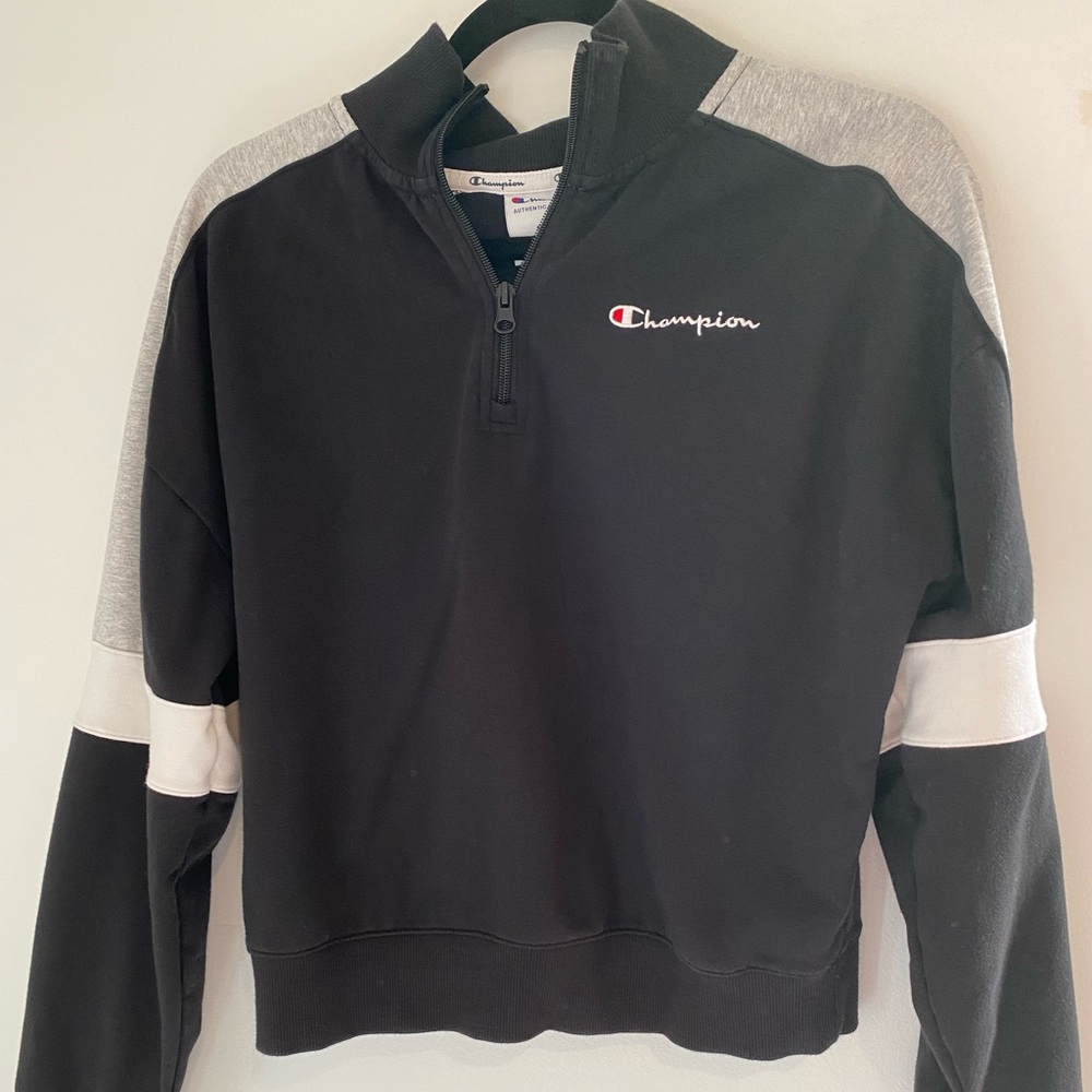 Champion Women’s Quarter Zip Sweatshirt with Taping